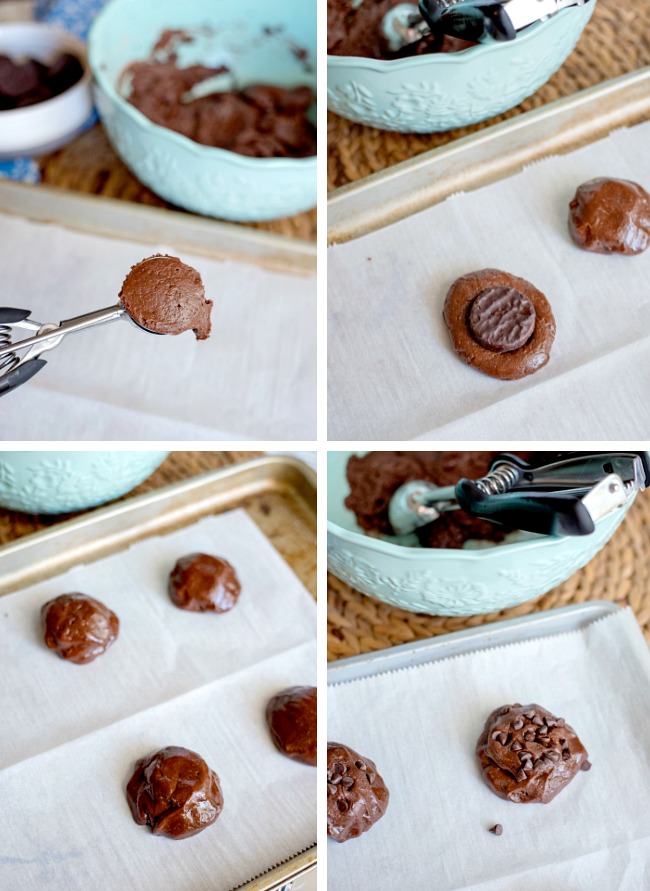peppermint patty stuffed cookies
