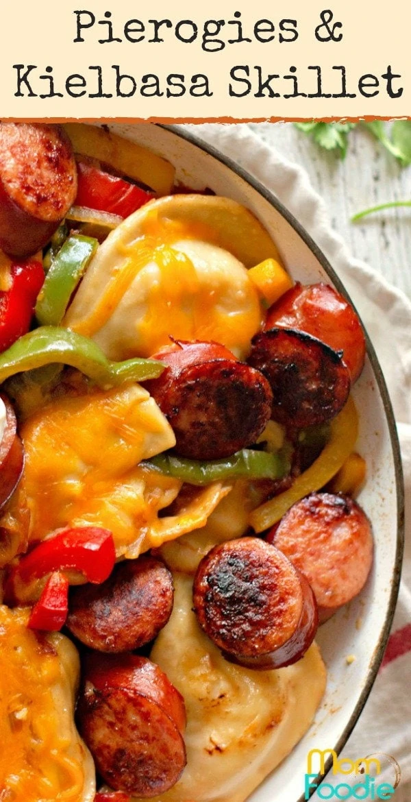 pierogies and kielbasa skillet dinner