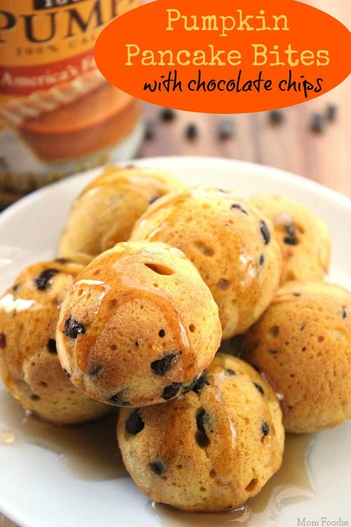 Pumpkin Pancake Bites with Chocolate Chips