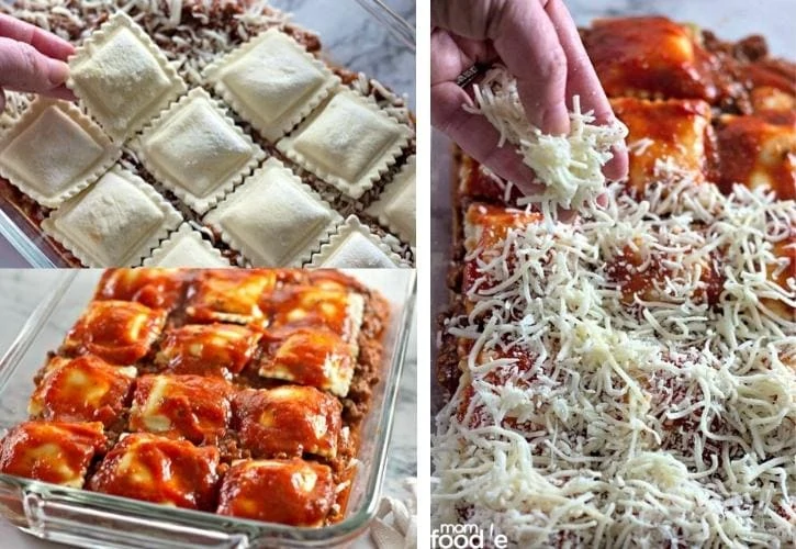 repeat layers and the lasagna dish is ready for oven