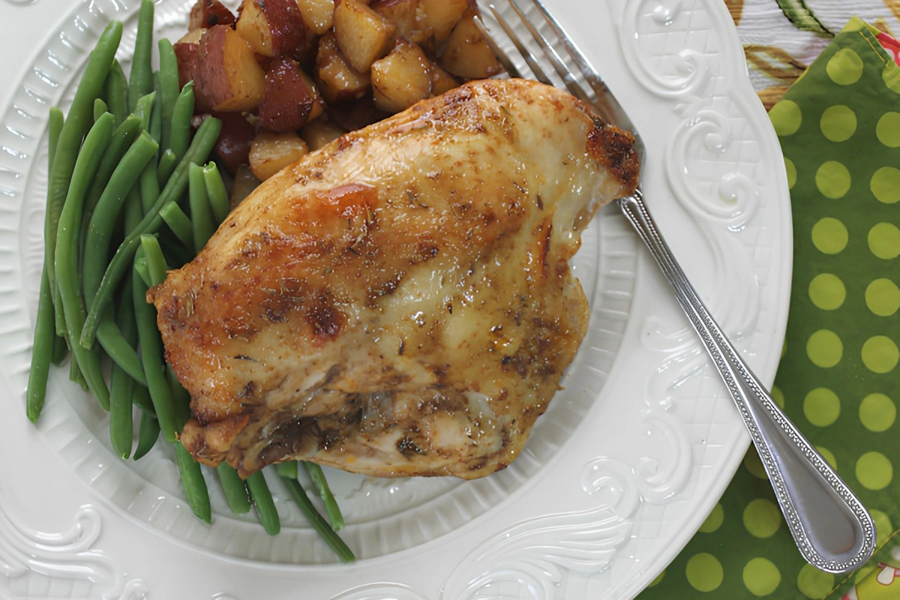 roasted chicken breast with potatoes