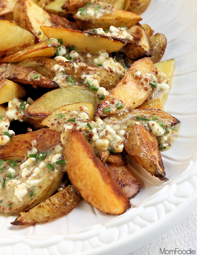 roasted potato salad with goat cheese and dijon