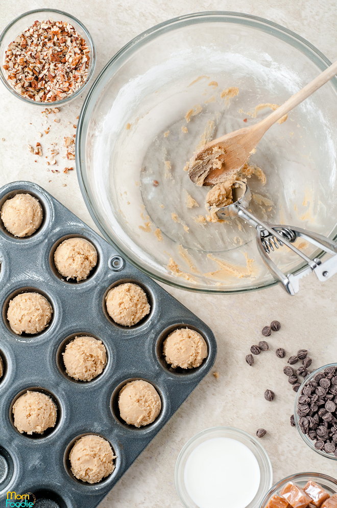 scoop batter into muffin tin