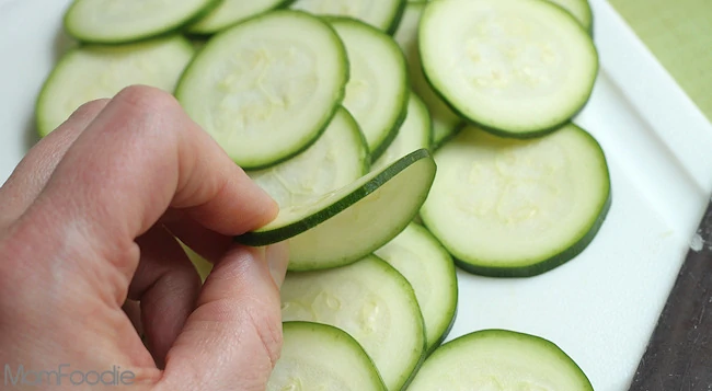 slicing zucchini for casserole