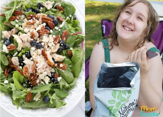 Blueberry Chicken salad + Healthy Beach snacks