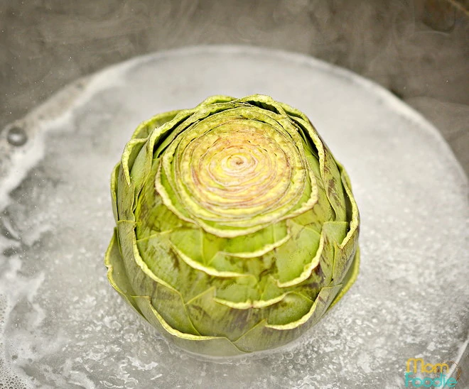 steaming artichoke