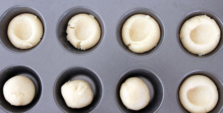 strawberry shortcake cookie cups - making the cups