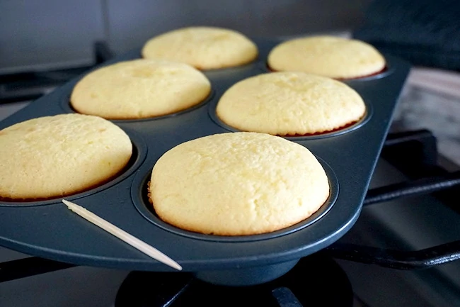 testing cupcakes for doneness