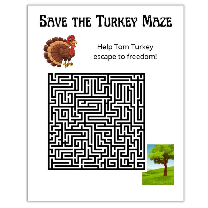 Thanksgiving maze for adults