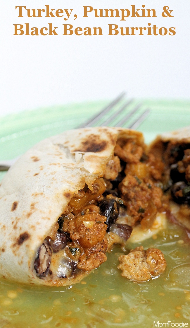 Turkey Pumpkin And Black Bean Burritos With Turkey Pumpkin Filling