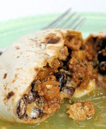 turkey pumpkin burritos with black beans