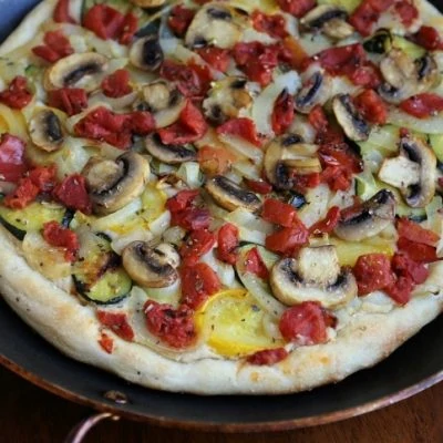 Vegan Roasted Vegetable Pizza with Cashew-White Bean Sauce - Mom Foodie