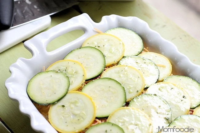 zucchini marinated in ranch on top